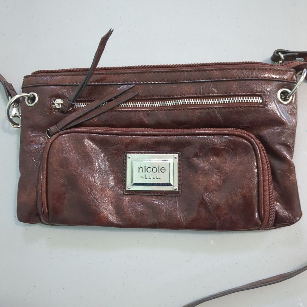 nicole by Nicole Miller BROWN Purse CROSSOVER/SHOULDER STRAP